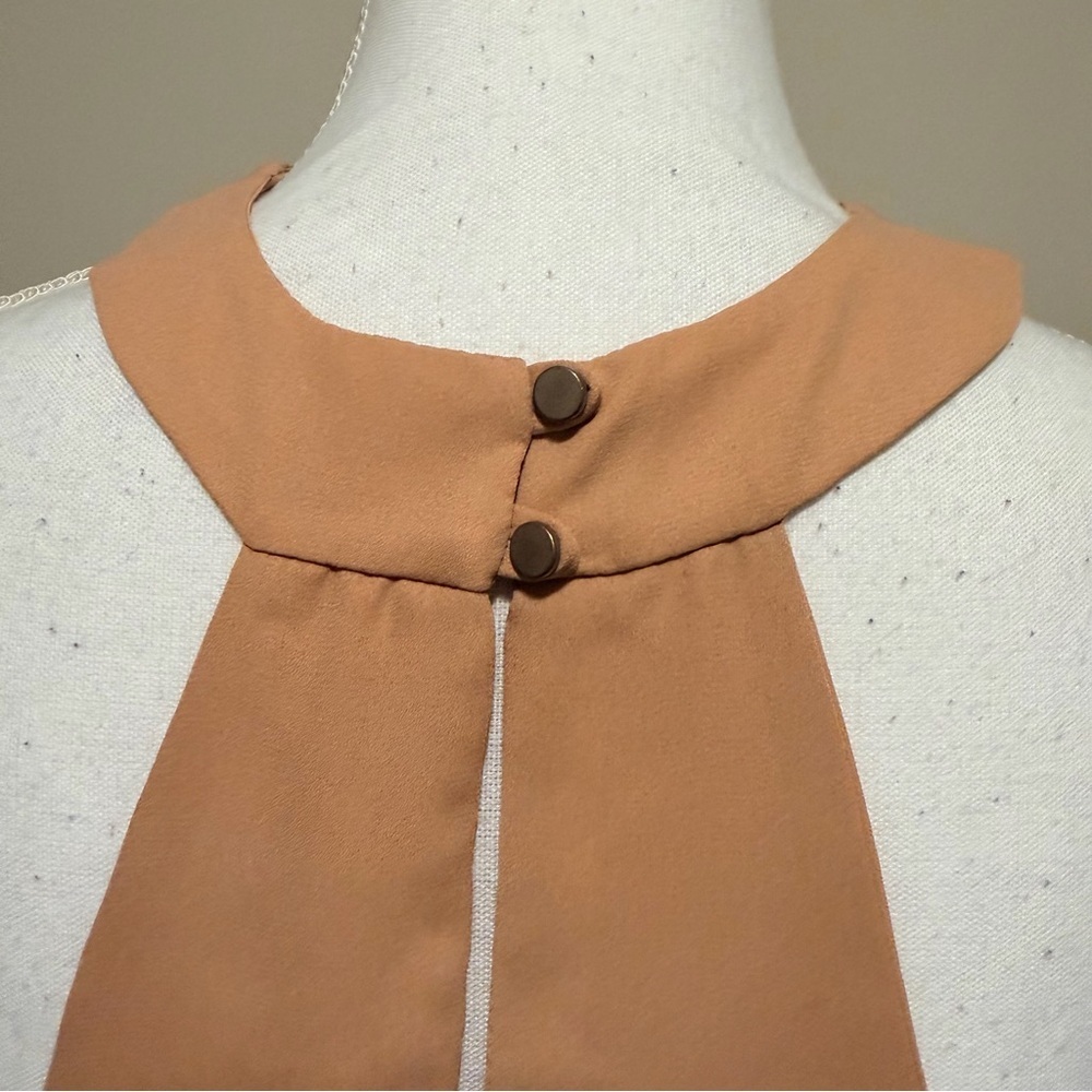 NWT Revolve Krisa wrap front halter mini dress womens size medium in tan - Picture 7 of 10